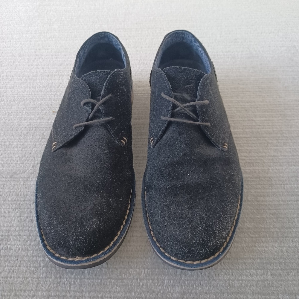 Original Penguin Waylon Oxford Shoes Men 9.5 Black Suede Contrast Stitch Lace-Up
